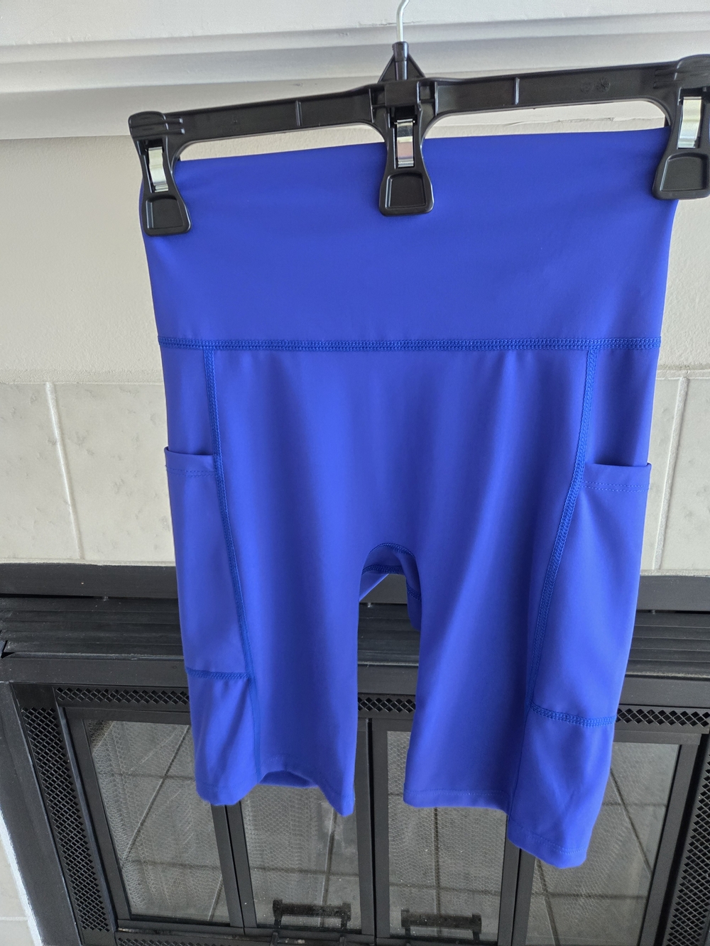 Unbranded High-Rise Royal Blue Women’s Bike Shorts with Side Pockets